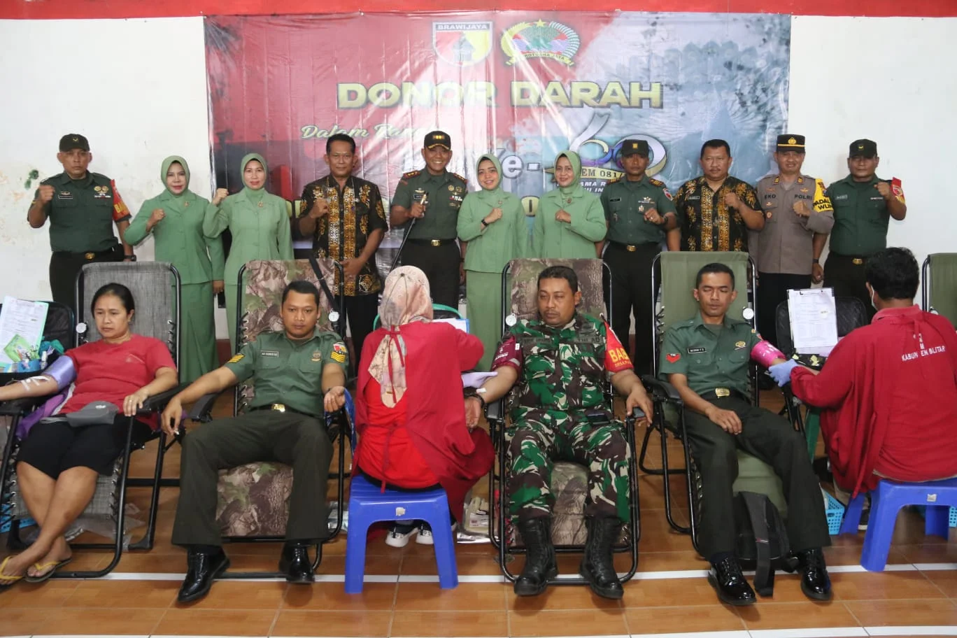 Sambut HUT Ke 60 Korem 081/DSJ, Kodim 0808/Blitar Gelar Bakti Sosial Donor Darah