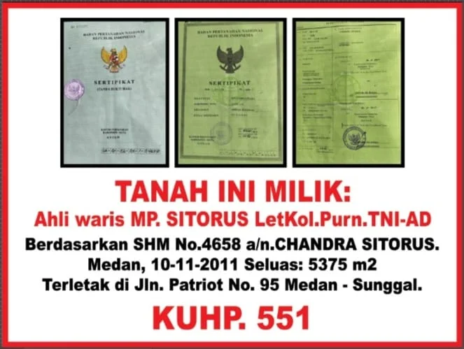 Tanahnya Mau Diexekusi, Warga Kota Medan Mohon Bantuan Presiden RI Dan Walikota Medan Bobby Nasution