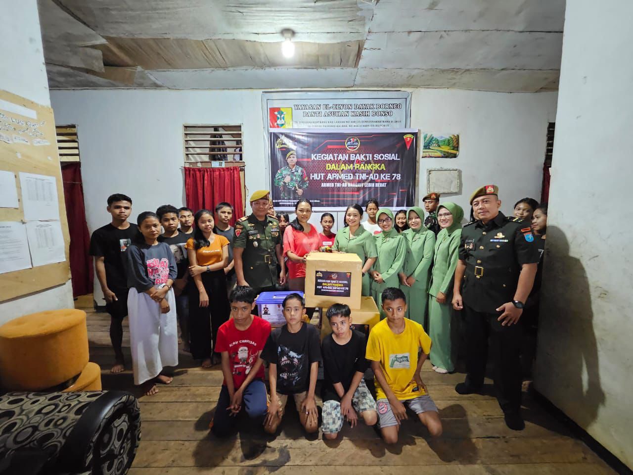 Menyambut HUT Armed TNI AD ke-78 Tahun 2023, Yonarmed 16/TK Menggelar Kegiatan Bakti Sosial di Panti Asuhan dan Pondok Pesantren