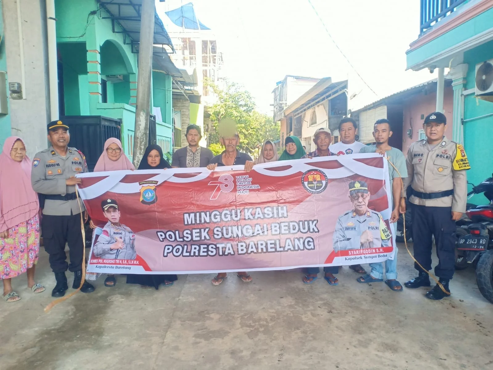 Bravo, Polsek Sei Beduk Menggelar Minggu Kasih dan Pembagian Bansos di Kavling Pancur Baru