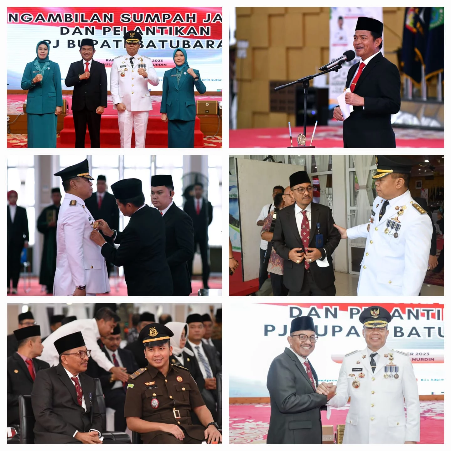 Pelantikan PJ Bupati Batubara Pj Gubernur Sumut Hassanudin melantik Nizhamul sebagai Pj Bupati Batubara di Aula Tengku Rizal Nurdin, Rumah Dinas Gubernur Sumut, Jalan Sudirman No. 41, Medan, Rabu (27/12/2023). (Foto : Dinas Komunikasi dan Informatika Provinsi Sumut / Imam Syahputra).