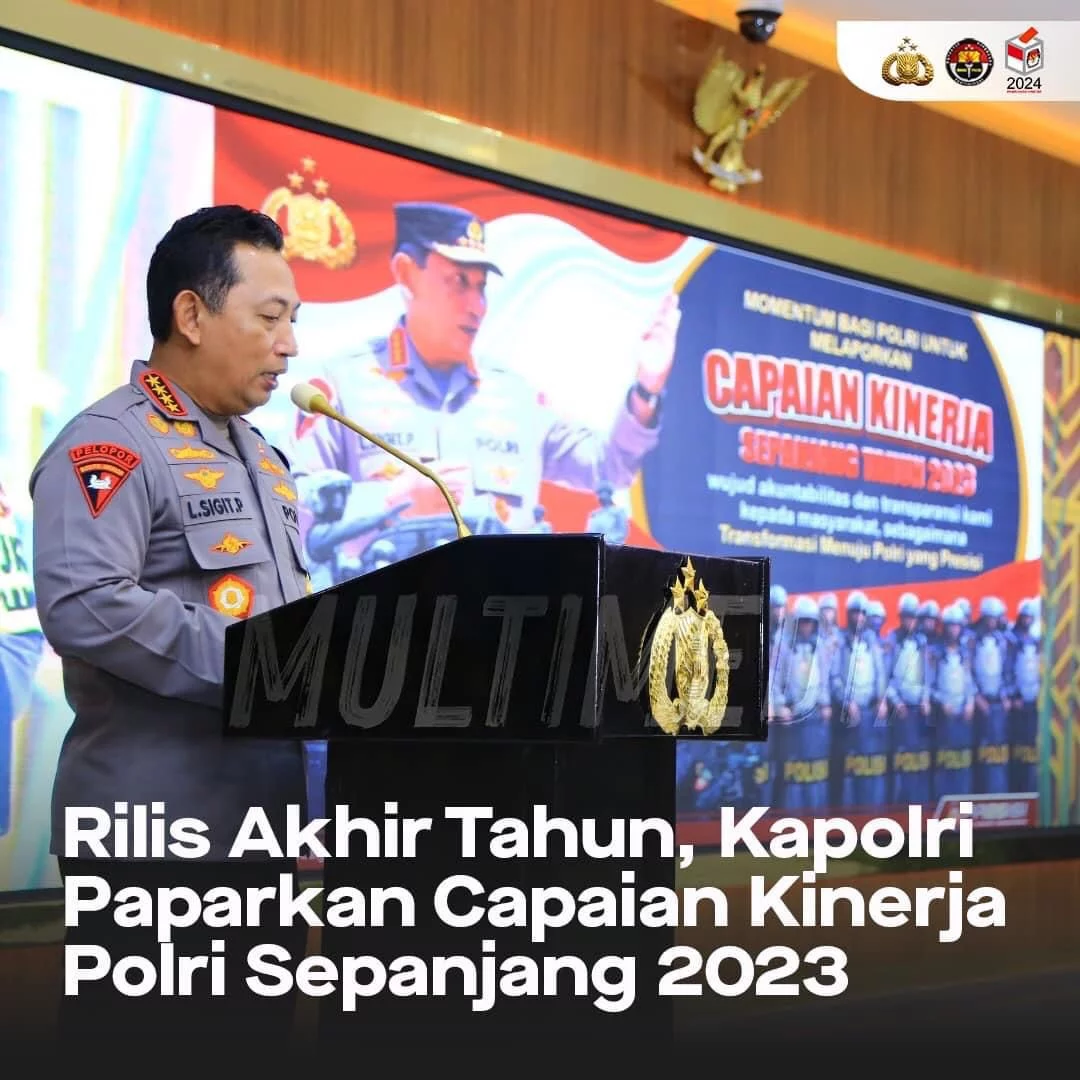 Rilis Akhir Tahun, Kapolri Paparkan Capaian Kinerja Polri Sepanjang 2023