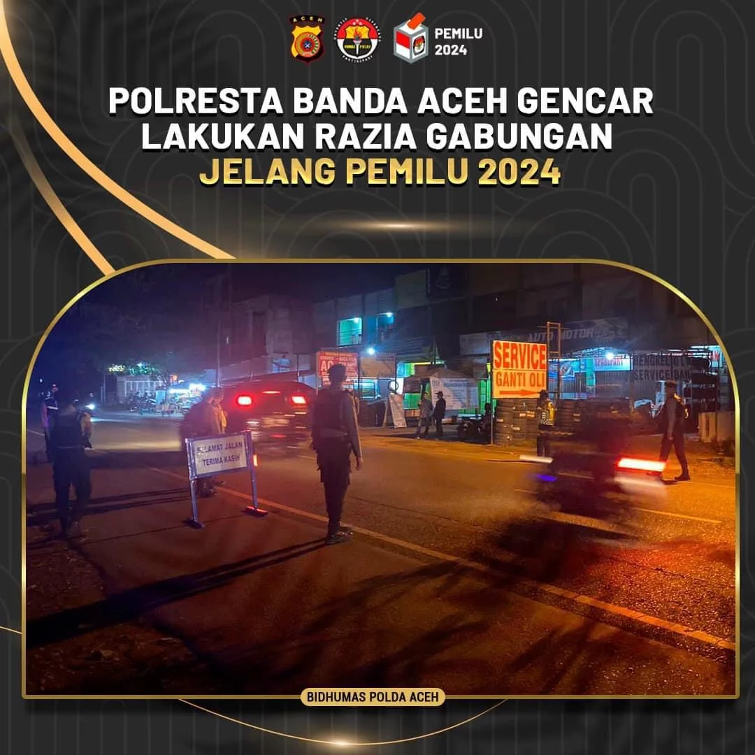 Polresta Banda Aceh Gencar Lakukan Razia Gabungan Jelang Pemilu 2024