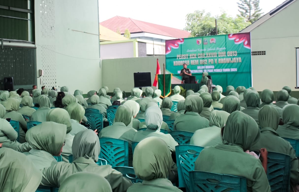 Kodim Bojonegoro Sosialisasikan Netralitas TNI Pada Pemilu 2024 kepada Persit Kartika Chandra Kirana