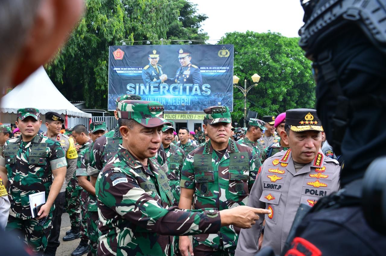 Kasal Dampingi Panglima TNI dan Kapolri Pastikan Kesiapan Personel Pengamanan Pemilu 2024