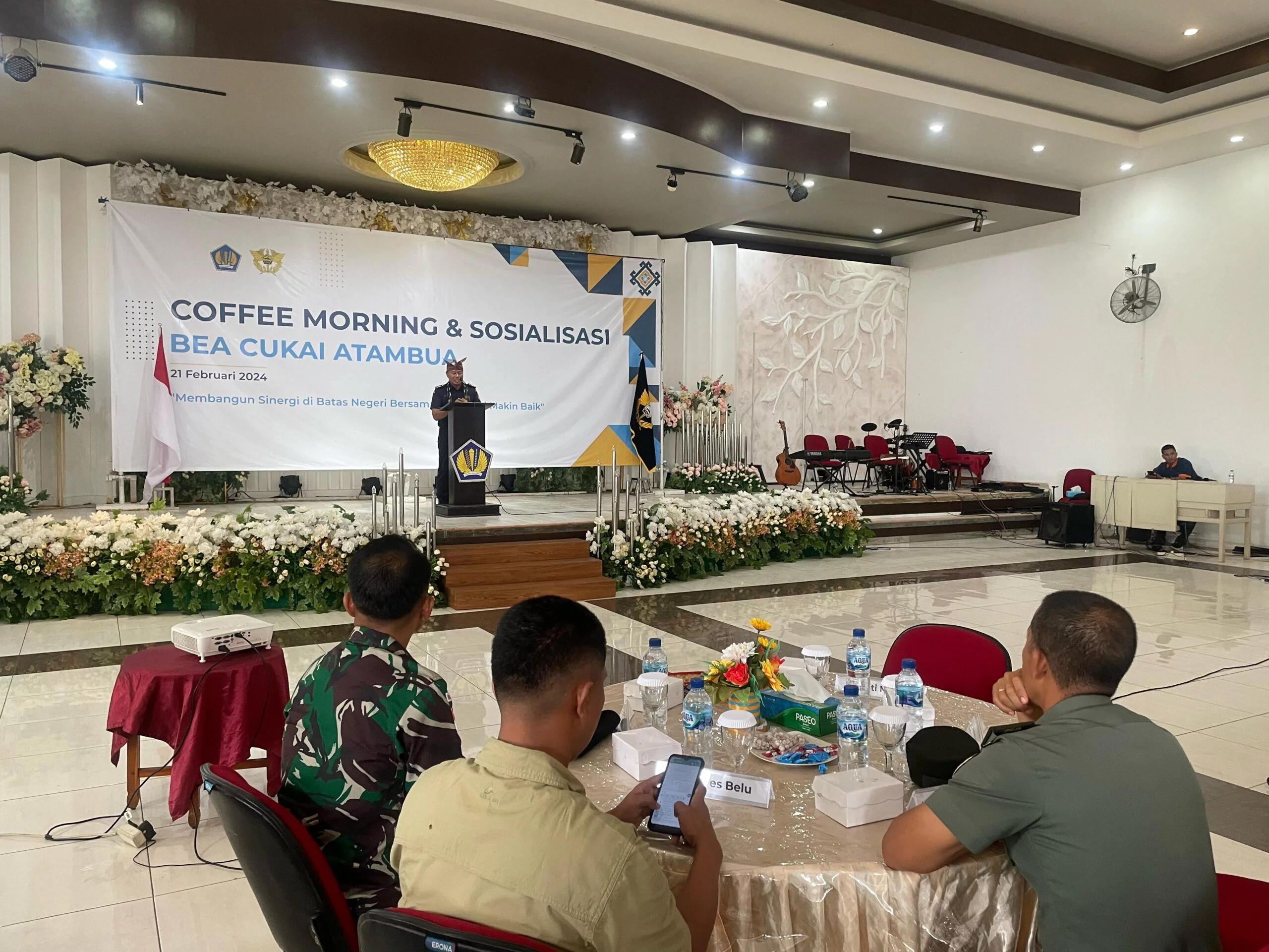 Perkuat Kerjasama Antar Instansi, Satgas Yonkav 6/Naga Karimata Hadir Untuk Mengikuti Coffee Morning Bersama Bea Cukai Atambua