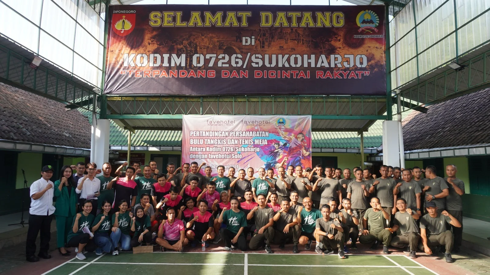Olah Raga Bersama, Kodim 0726/Sukoharjo dan Fave Hotel, Pertandingan Persahabatan Tenis Meja