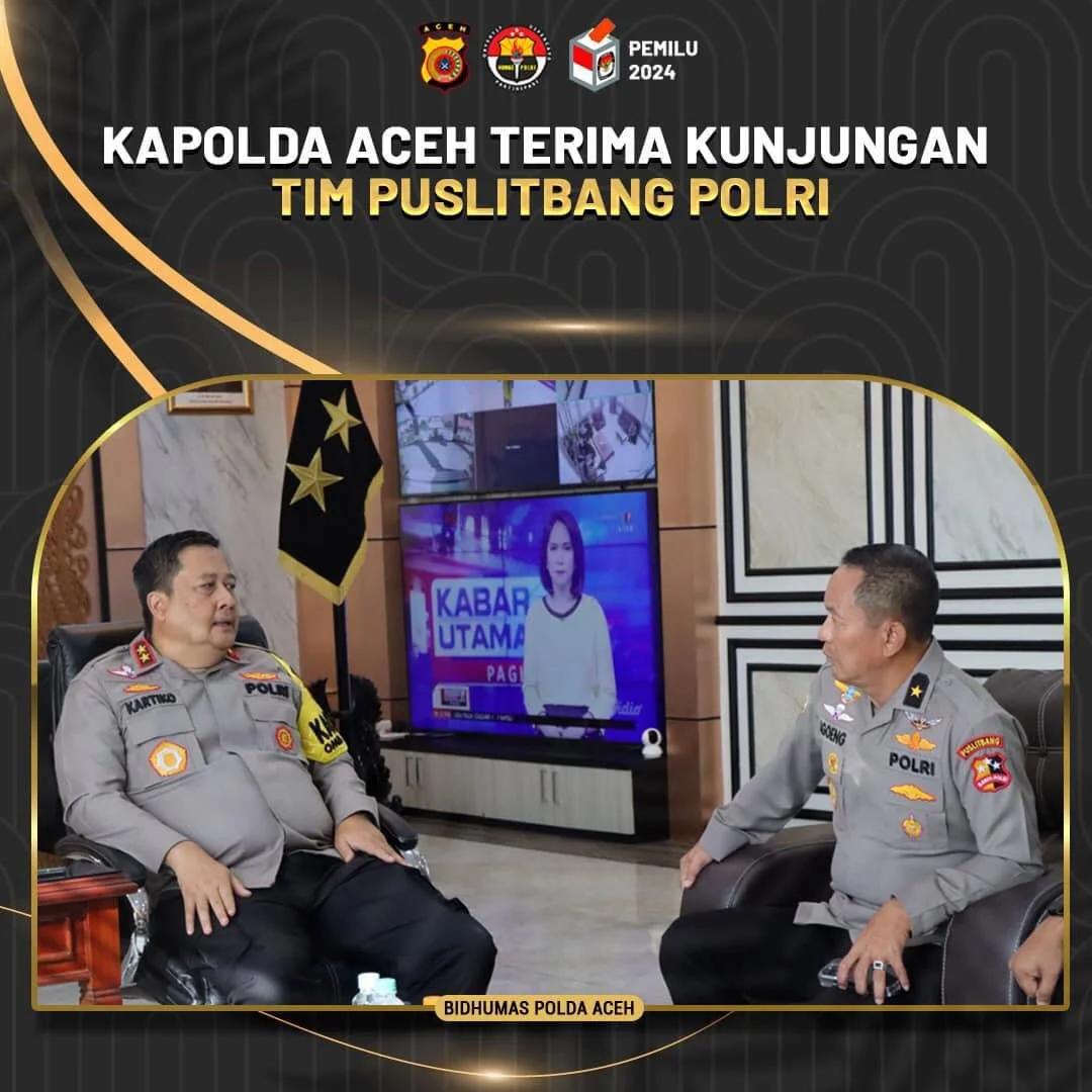 Kapolda Aceh Terima Kunjungan Tim Puslitbang Polri