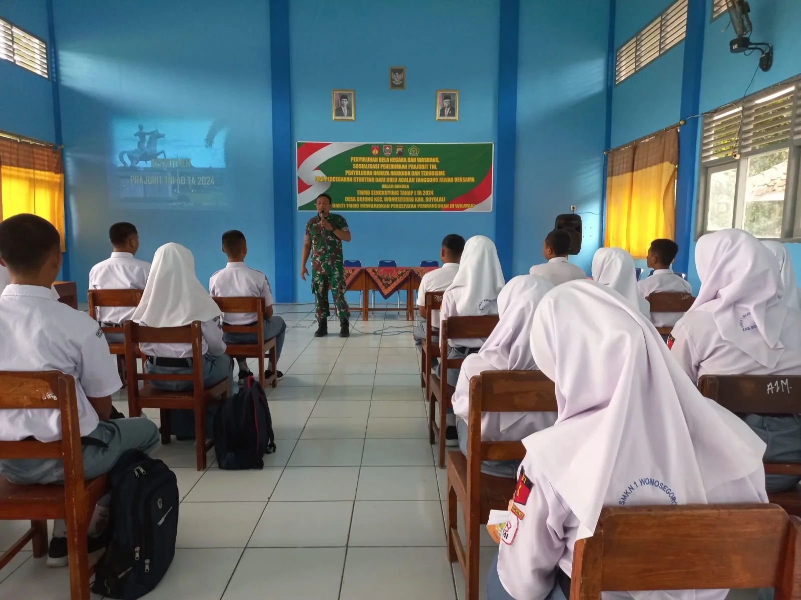 TMMD Juga Beri Penyuluhan Wasbang dan Penerimaan Prajurit TNI Serta Penyalah gunaan Narkoba