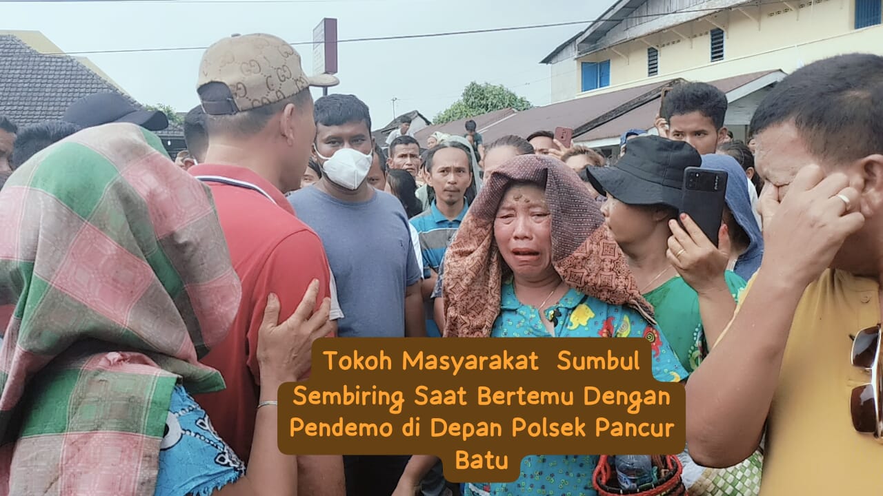 Tokoh Masyarakat Sumbul Sembiring Temui Para Pendemo di Depan Polsek Pancur Batu dan Jalan Lintas Yang Ditutup Akhirnya Dibuka