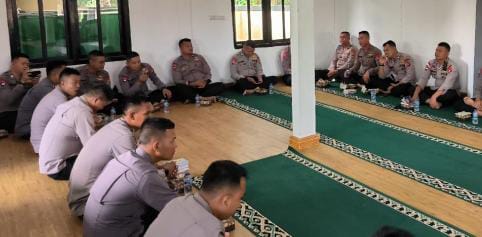 Tingkatkan Iman dan Taqwa, Personel Satbrimob Polda Sumsel Batalyon B Pelopor Gelar Binrohtal