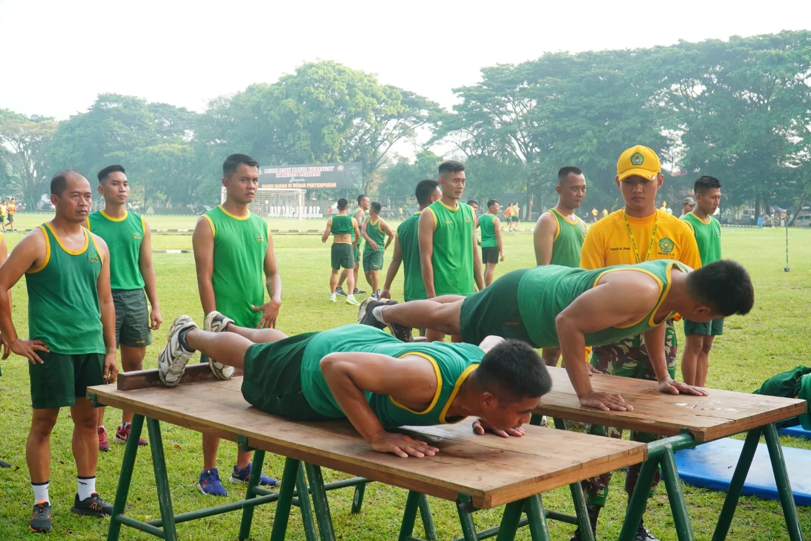 Tingkatkan Kemampuan Fisik dan ketangkasan, Prajurit Yonarmed 11 Kostrad Laksanakan Tes Kesegaran Jasmani