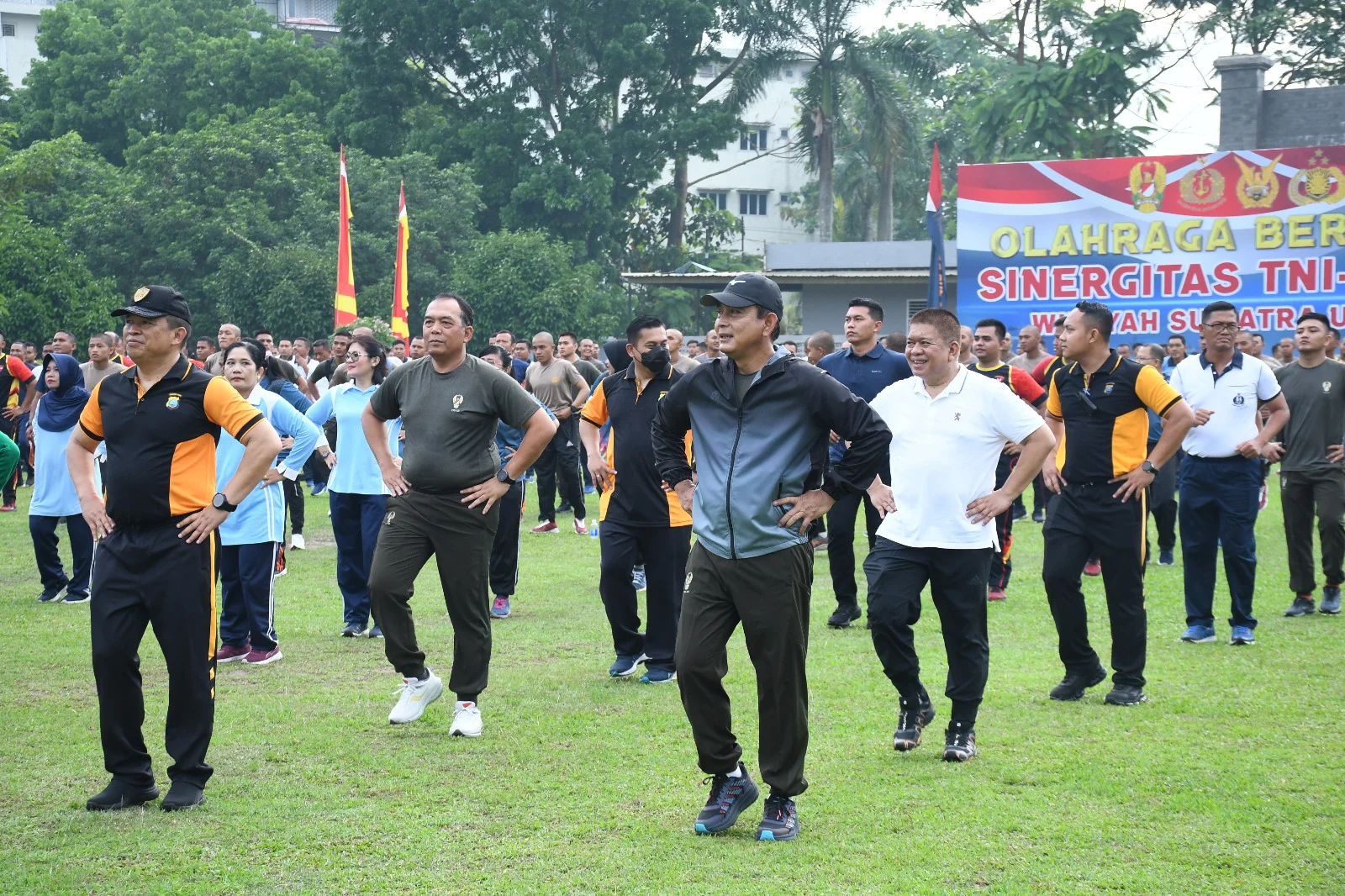 Olah Raga Bersama TNI-Polri di Sumut, Wujud Kebersamaan Menjaga NKRI