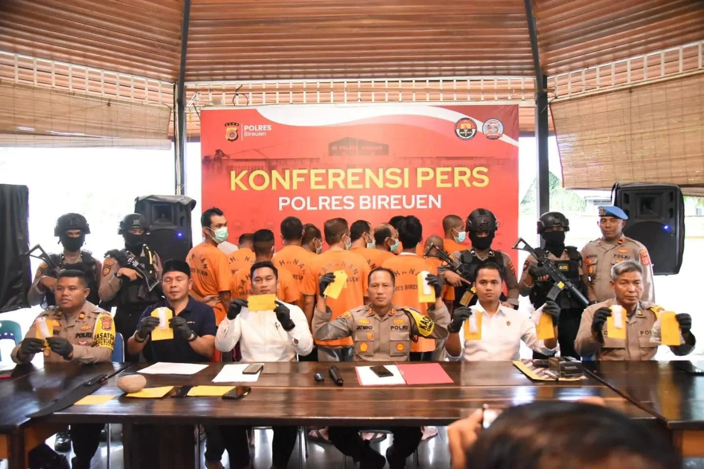 Polres Bireuen Tangkap 11 Tersangka Kasus Narkoba dan 3 Remaja Terlibat Perkelahian
