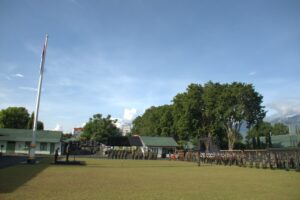 Semangat Juang dan Kebersamaan Terus Berkobar, Prajurit Petarung Korem 132/Tdl Laksanakan Upacara Bendera di Bulan Ramadhan