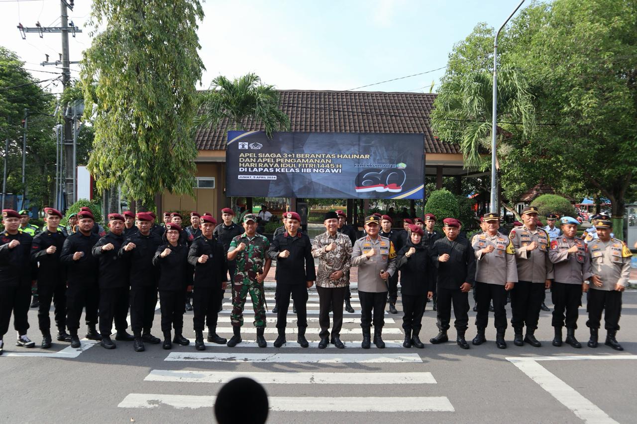 Jalin Sinergitas, Lapas Ngawi Daulat Wakil Bupati Pimpin Apel Siaga Idulfitri