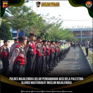 Polres Majalengka Gelar Pengamanan Aksi Bela Palestina oleh Aliansi Masyarakat Muslim Majalengka (AM3)