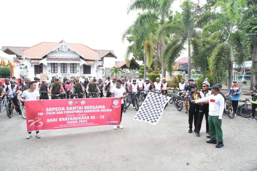 Semarak Hari Bhayangkara ke 78 Polres Bireuen Gelar Olah Raga Bersama TNI dan Forkopimda