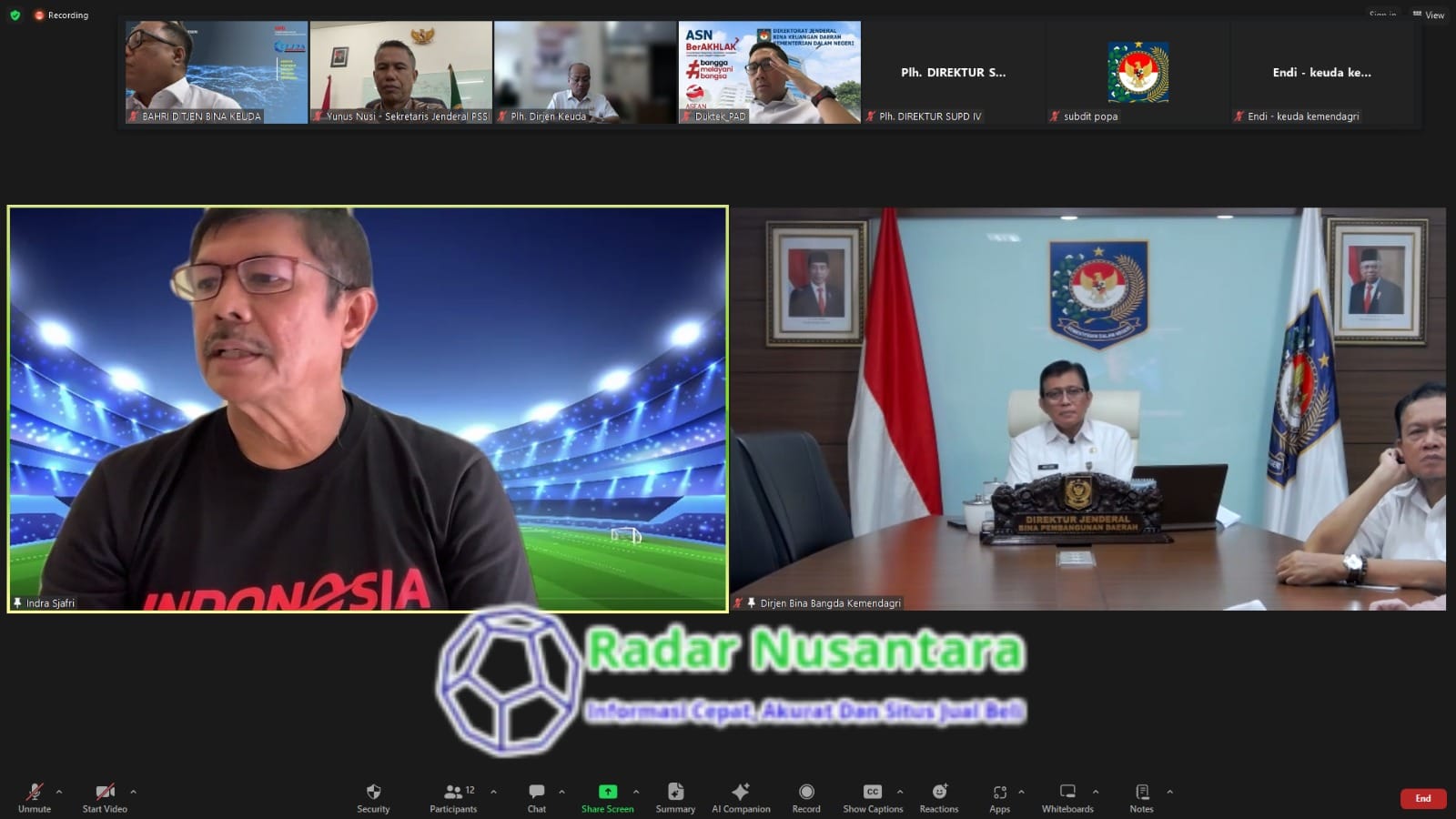 Kemendagri dan PSSI Gelar Pertemuan Daring Bahas Penguatan Persepakbolaan Daerah