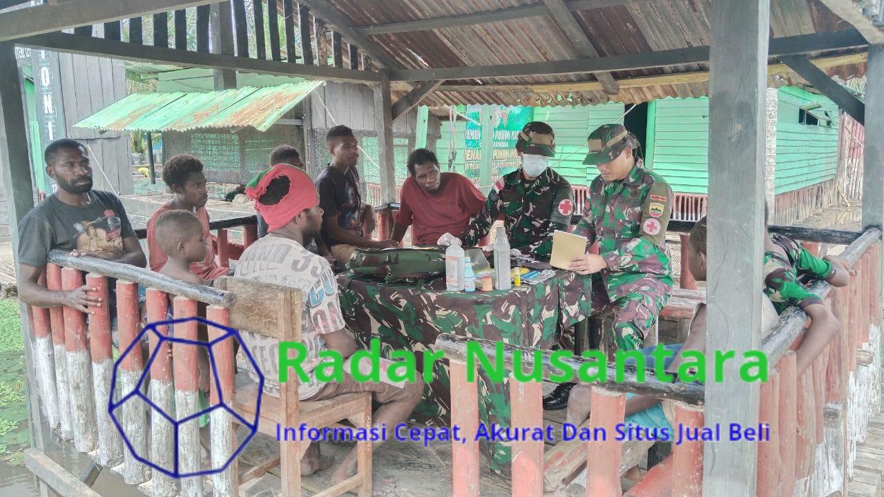 Satgas Yonif 125/SMB Gelar Pelayanan Kesehatan di Pos Kimaam