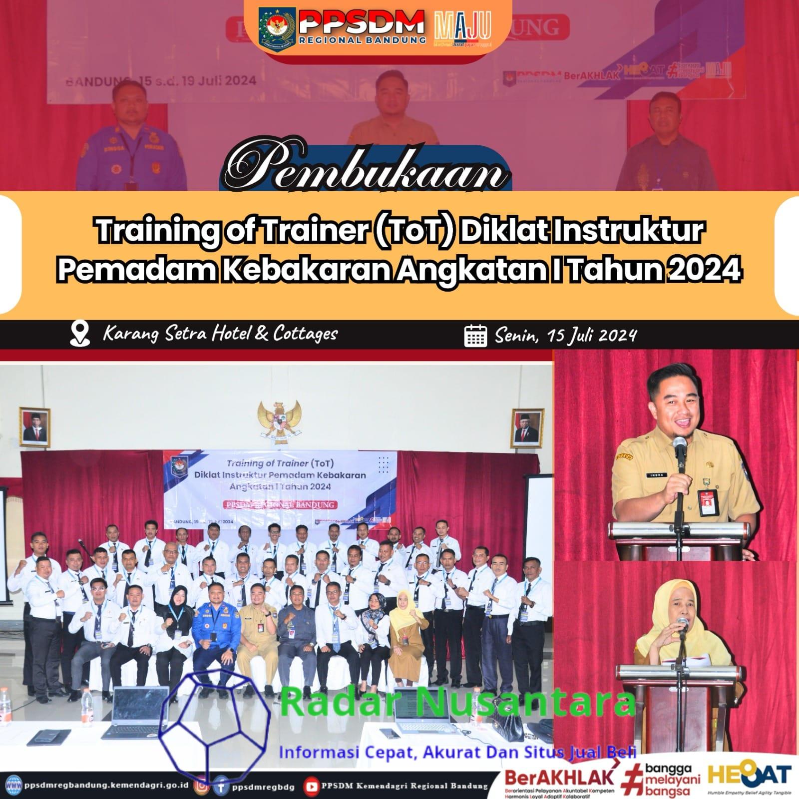 Pembukaan Training of Trainer (ToT) Diklat Instruktur Pemadam Kebakaran Angkatan I Tahun 2024