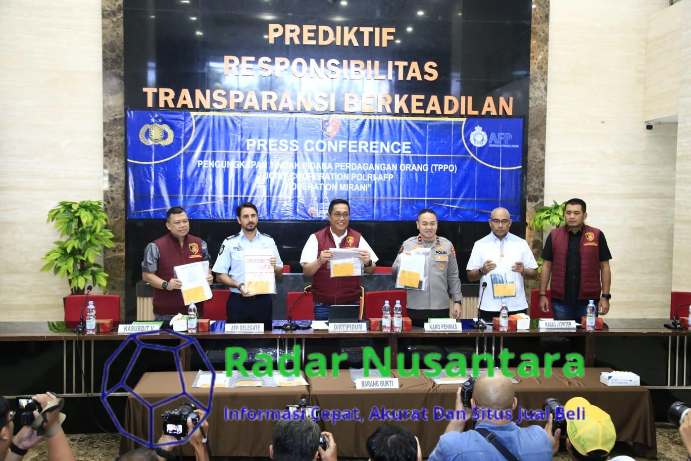 Bareskrim Polri Bongkar Kasus TPPO Modus Pekerjakan Sebagai PSK di Sydney