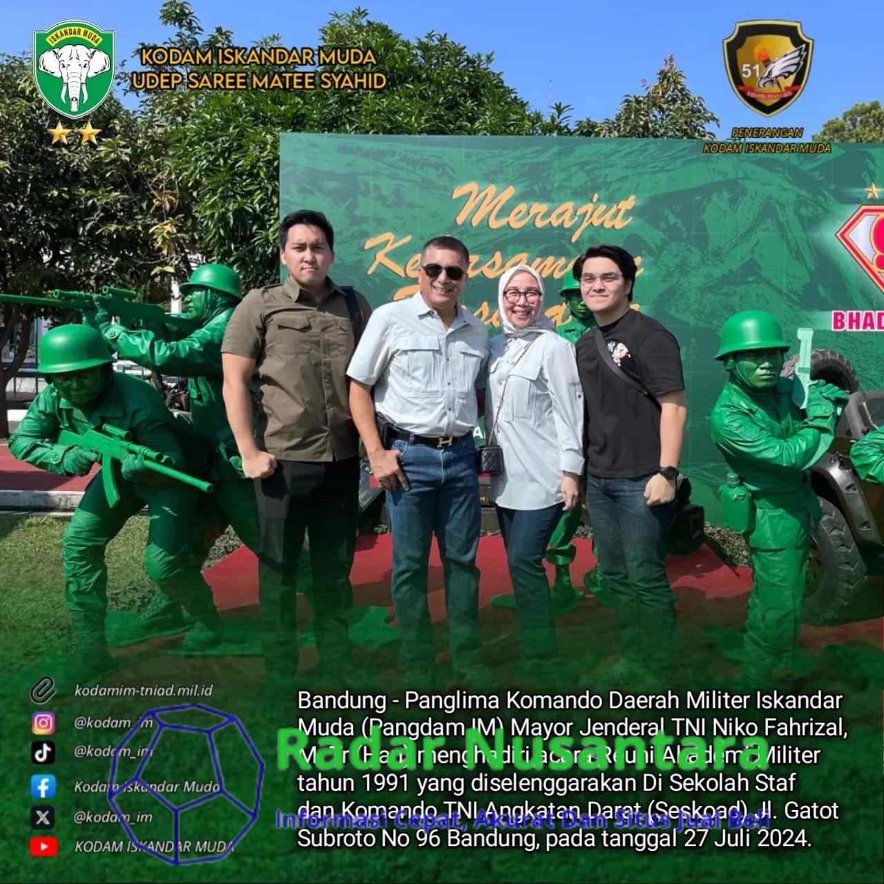 Pangdam IM Mayor Jenderal TNI Niko Fahrizal Hadiri Reuni Alumni Akademi Militer Tahun 1991