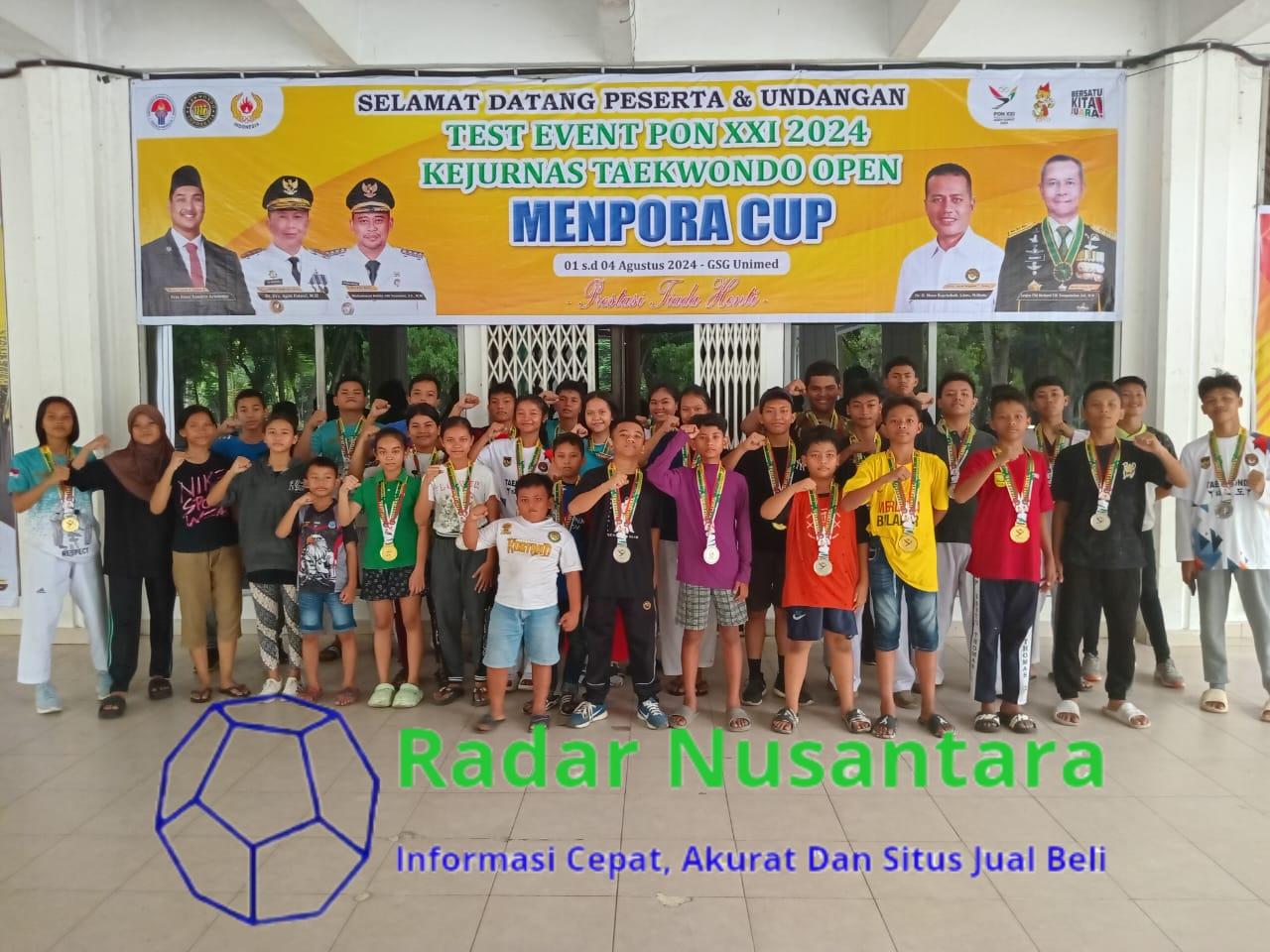 Koni Pancur Batu Raih 15 Medali Emas dan 30 Medali Perak Pada Kejurnas Taekwondo Menpora Cup