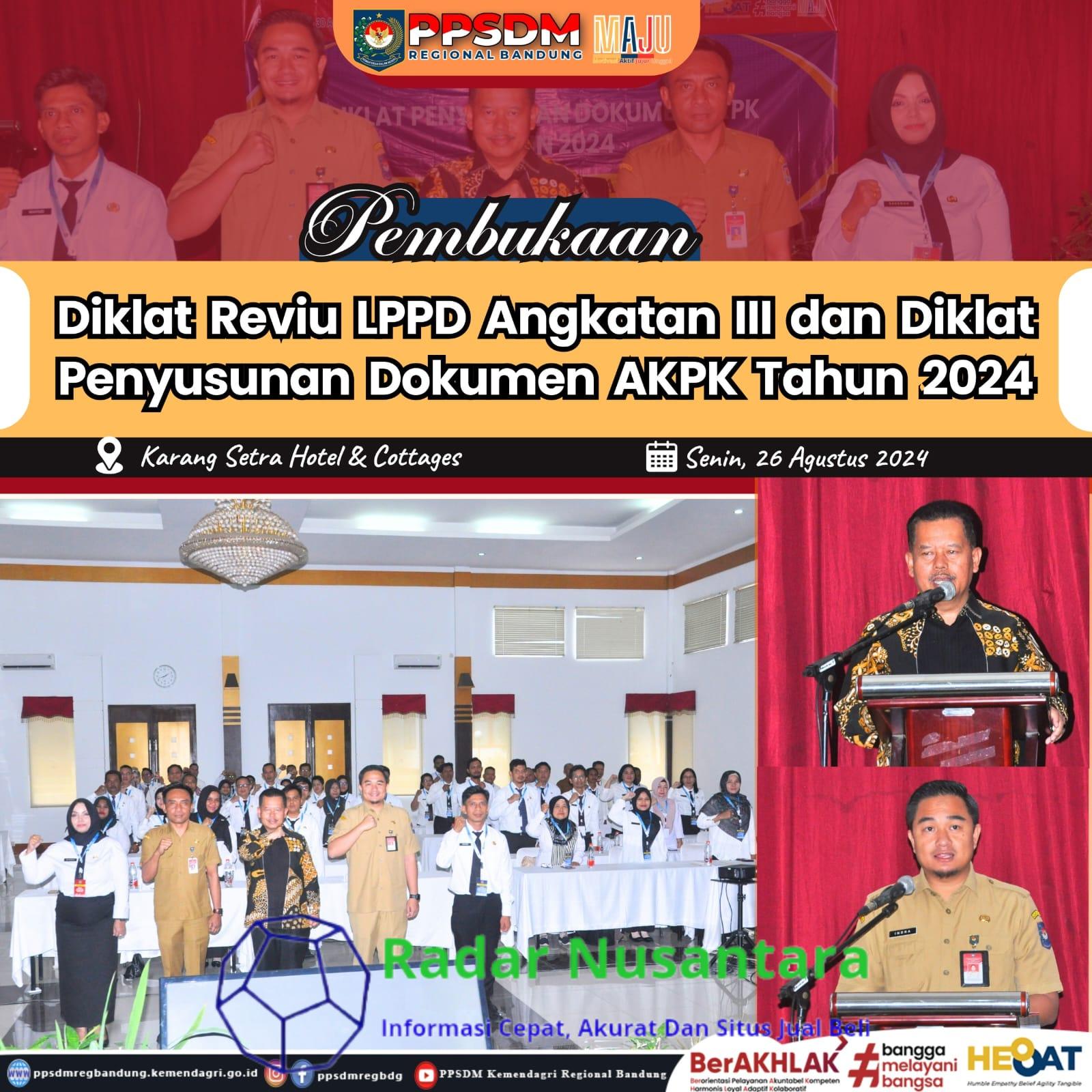 Pembukaan Diklat Reviu LPPD dan Penyusunan Dokumen AKPK Tahun 2024: Langkah Nyata Perkuat Tata Kelola Daerah