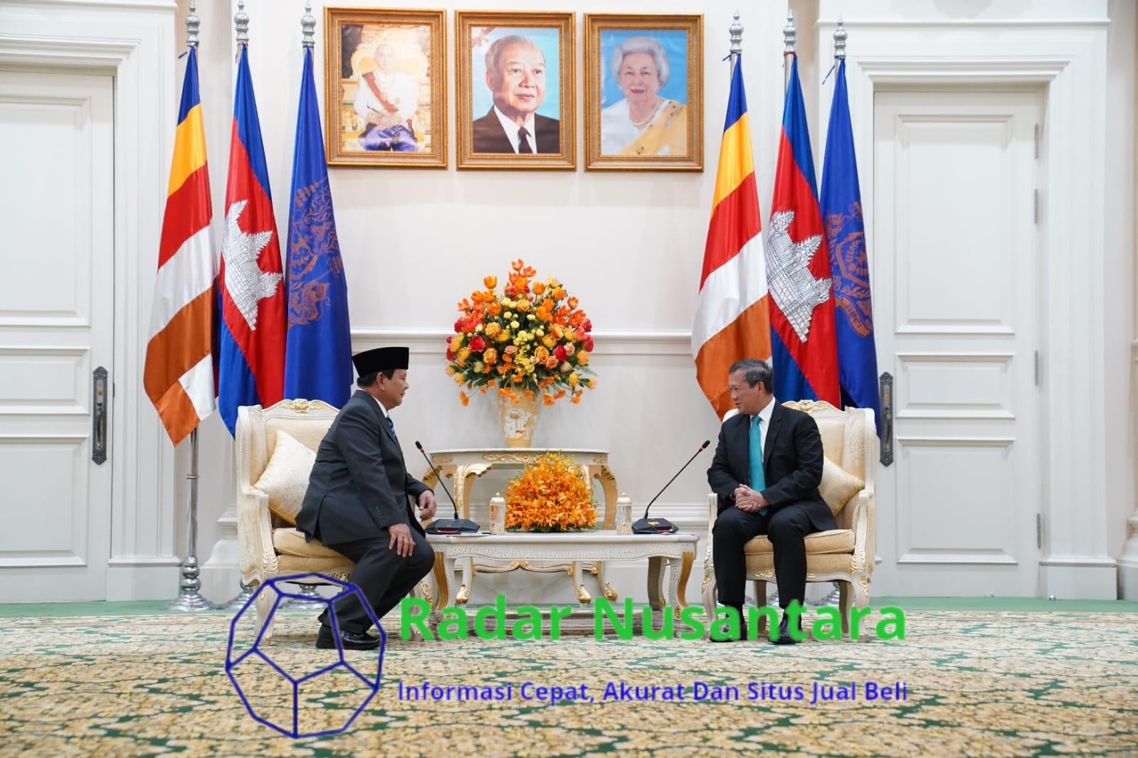 Menhan Prabowo Temui PM dan Presiden Senat Kamboja Bahas Penguatan Kerja Sama