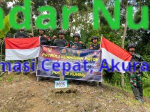 Menjaga Kedaulatan Negara, Satgas Pamtas Yonarmed 11 Kostrad Laksanakan Patroli Patok