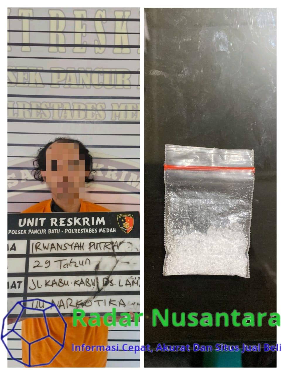 URC Polsek Pancur Batu Tangkap IP Als Mben Pengedar Sabu-Sabu