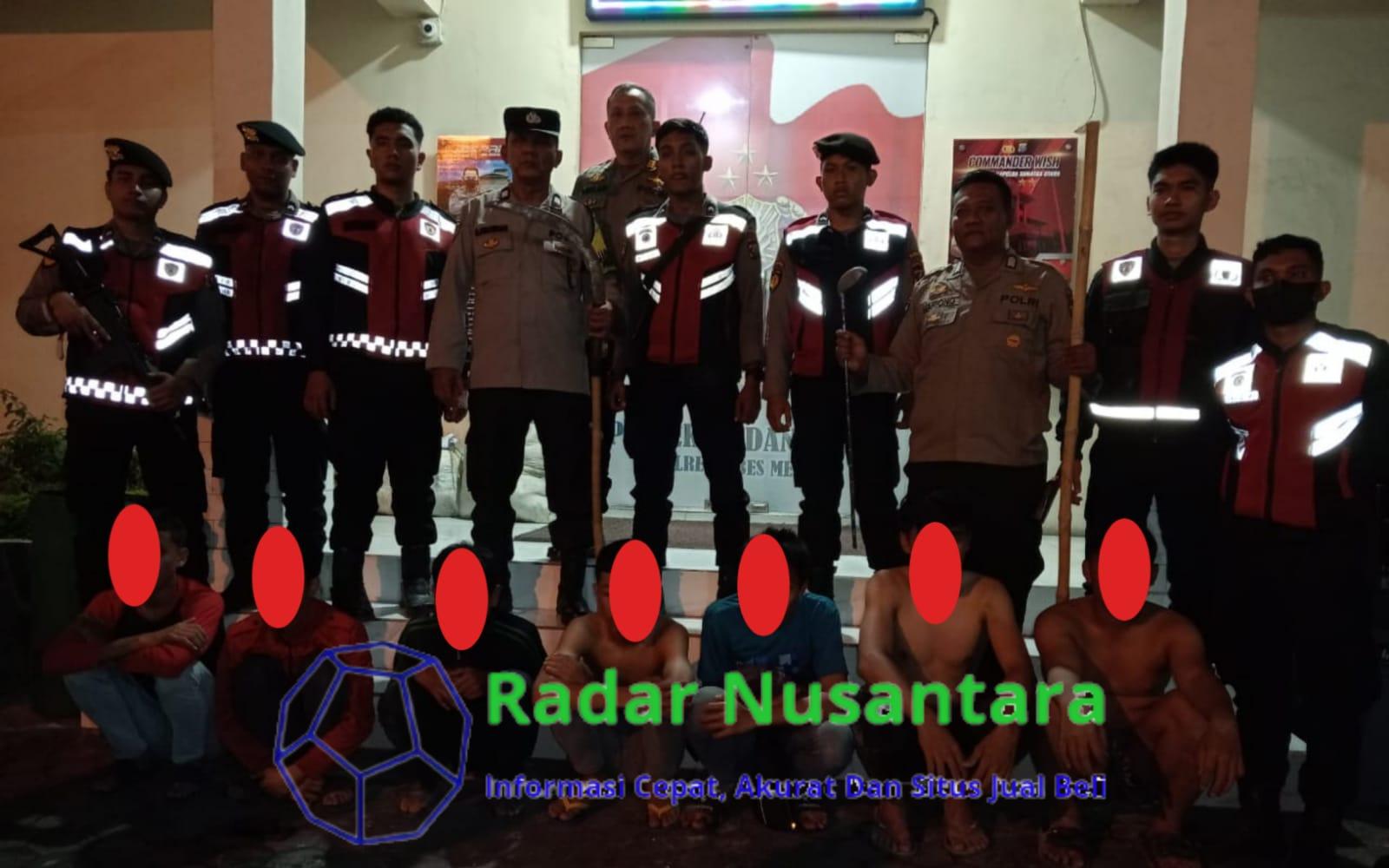 Polsek Medan Baru Amankan 8 Orang Anggota Geng Motor, 1 Buah Sabit dan Stik Golf Turut Diamankan