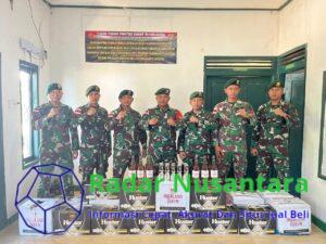 Satgas Pamtas Yonarmed 11 Kostrad Gagalkan Penyelundupan Ratusan Kaleng dan Botol Minuman Keras di Perbatasan Nunukan