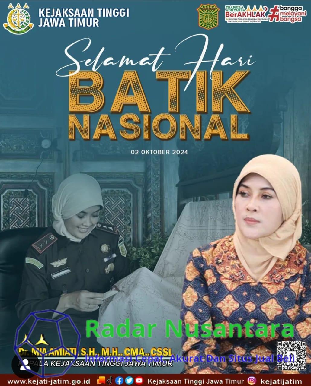 Kajati Jatim, Mia Amiati: Batik Sebagai Warisan Budaya Bangsa Indonesia