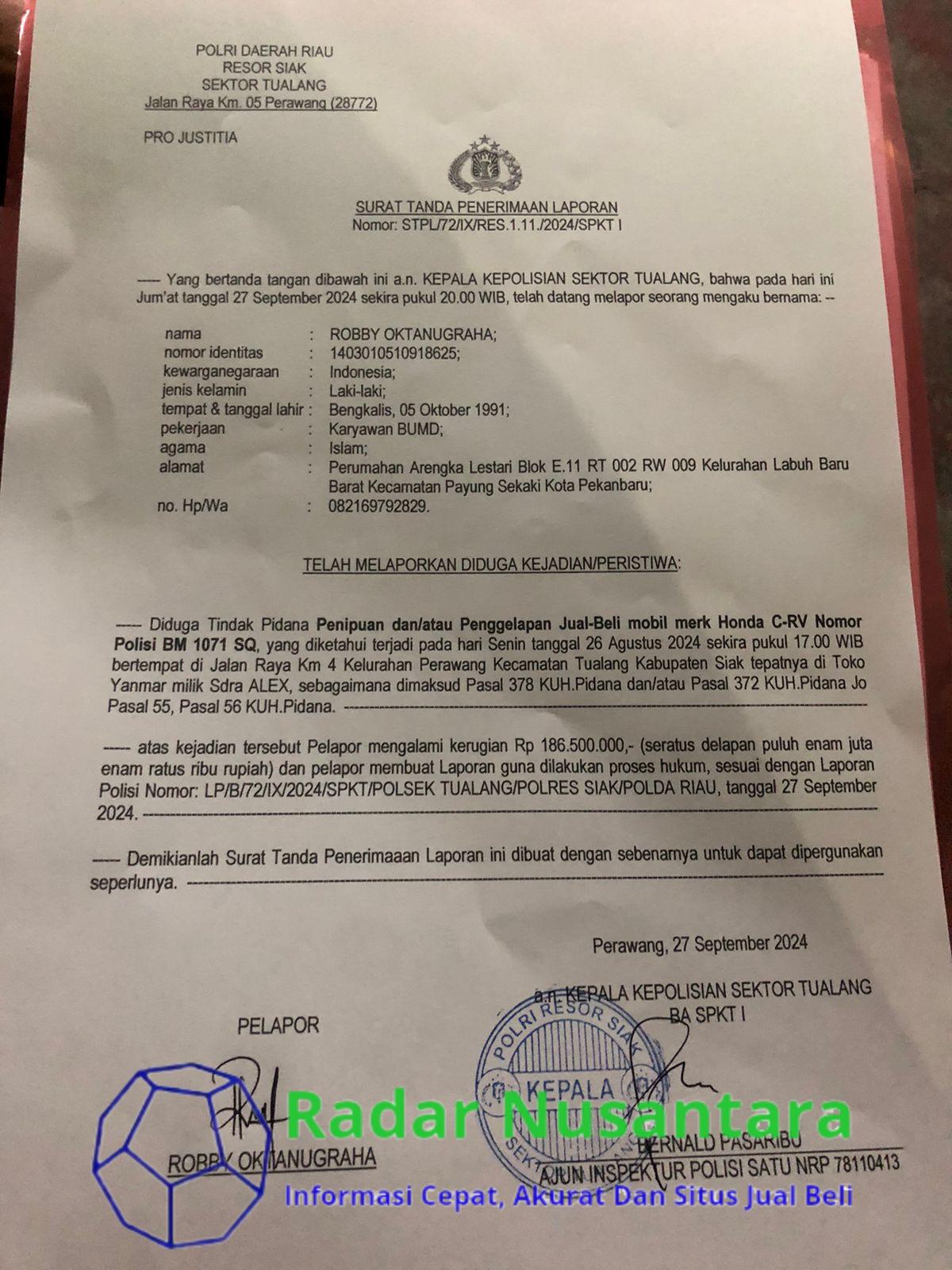 Terkait Dugaan Kasus Tindak Pidana Penipuan dan Penggelapan Jual Beli Mobil, Ini Pernyataan Afriadi Andika SH MH