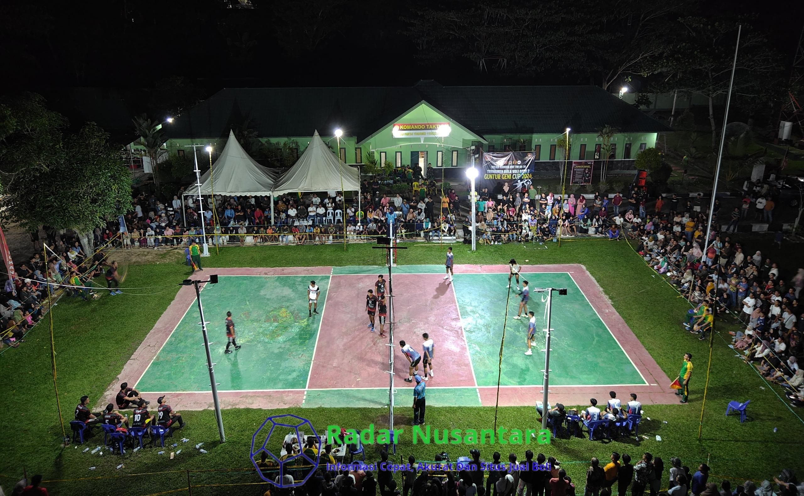 Dansatgas Pamtas Yonarmed 11 Kostrad Pimpin Penutupan Turnamen Bola Voli Open II Guntur Geni Cup 2024