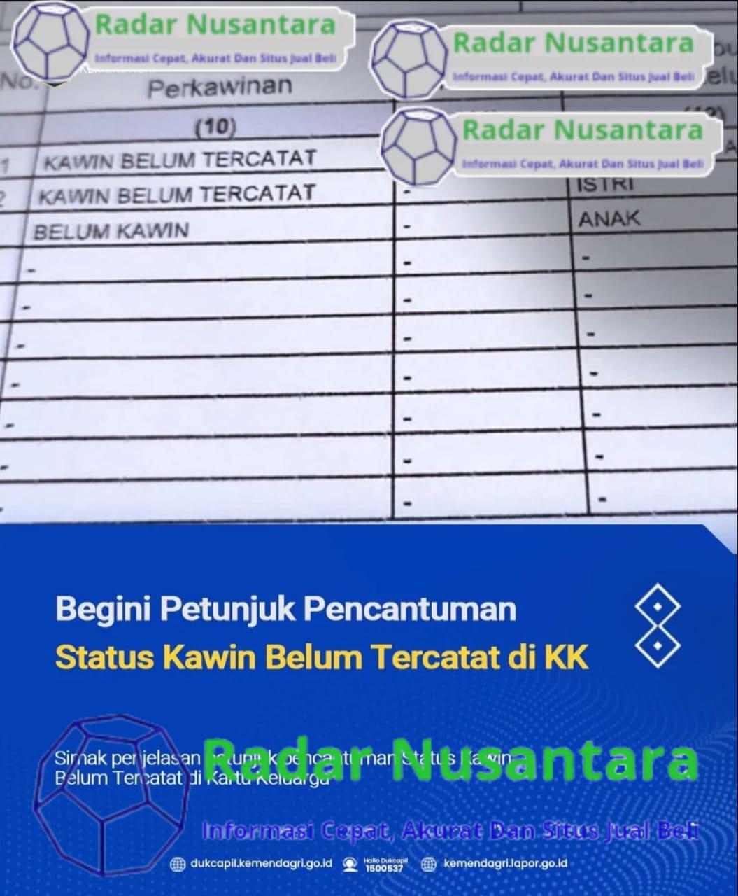 Wajib Tahu! Begini Petunjuk Pencantuman Status Kawin Belum Tercatat di Kartu Keluarga