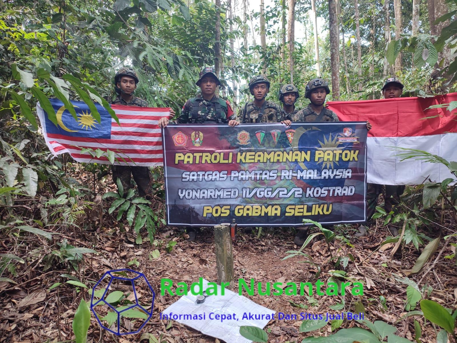 Satgas Pamtas Yonarmed 11 Kostrad Gelar Patroli Gabungan Bersama TDM