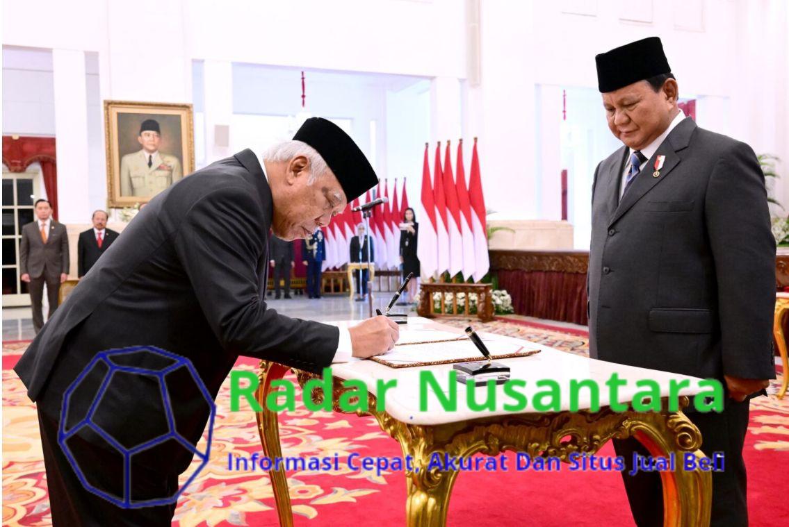 Presiden Prabowo Melantik Basuki Hadimuljono Sebagai Kepala Otorita Ibu kota Nusantara (OIKN)