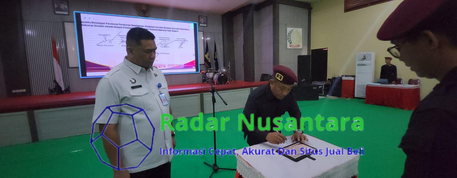 Komitmen Bersih dari Halinar, Lapas Kelas I Surabaya Gelar Deklarasi dan Penandatanganan Pakta Integritas Bersama BNNK Sidoarjo