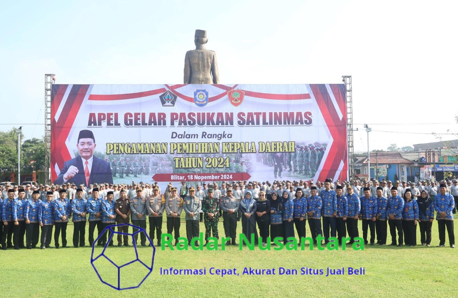 Sinergitas Persiapan Pilkada 2024, Forkopimda Dan Forkopimcam Kab, Blitar Ikuti Apel Gelar Linmas Di Pemkab Blitar