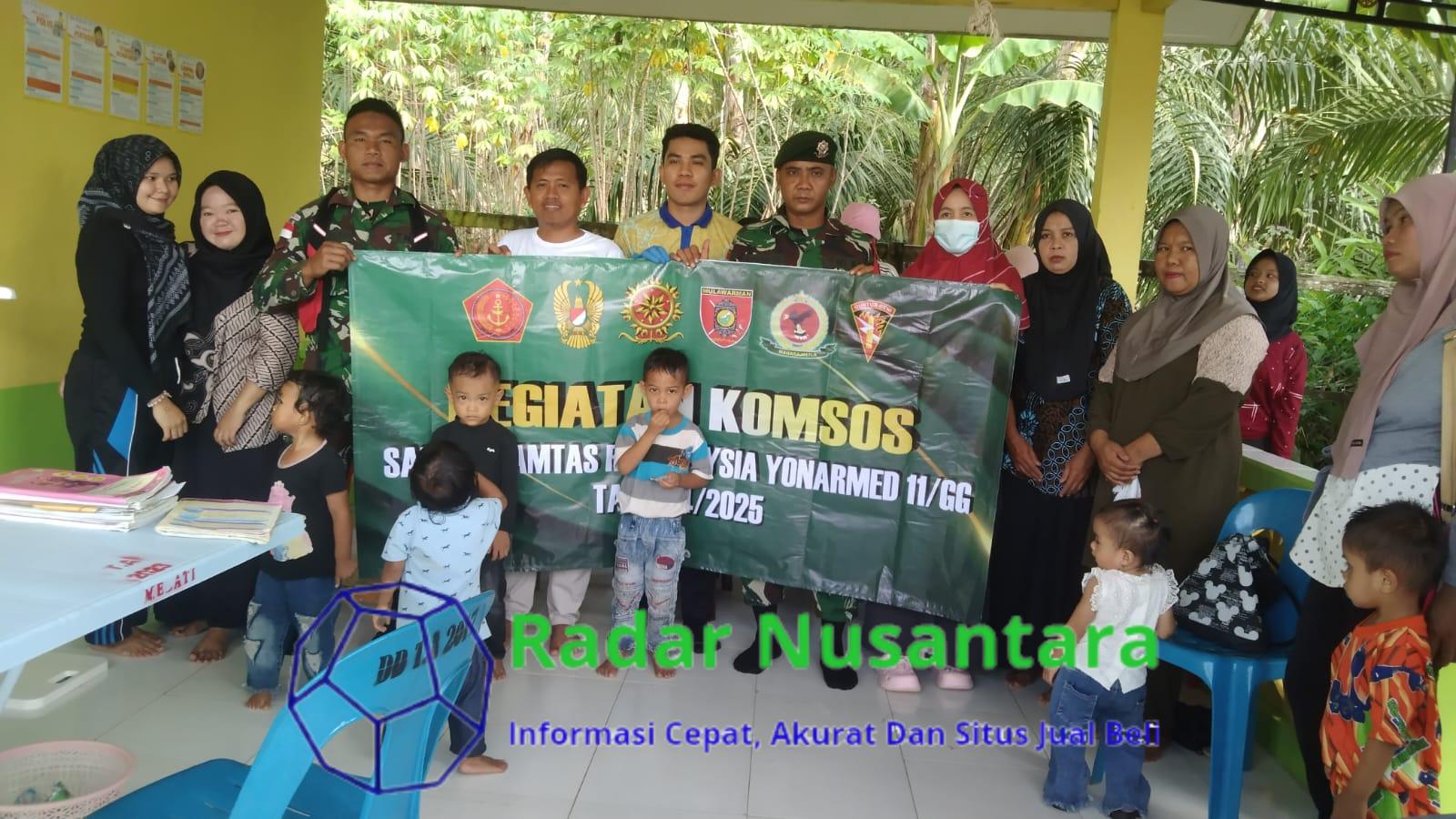 Satgas Pamtas Yonarmed 11 Kostrad Gelar Imunisasi dan Edukasi Gizi Anak di Sebatik Barat