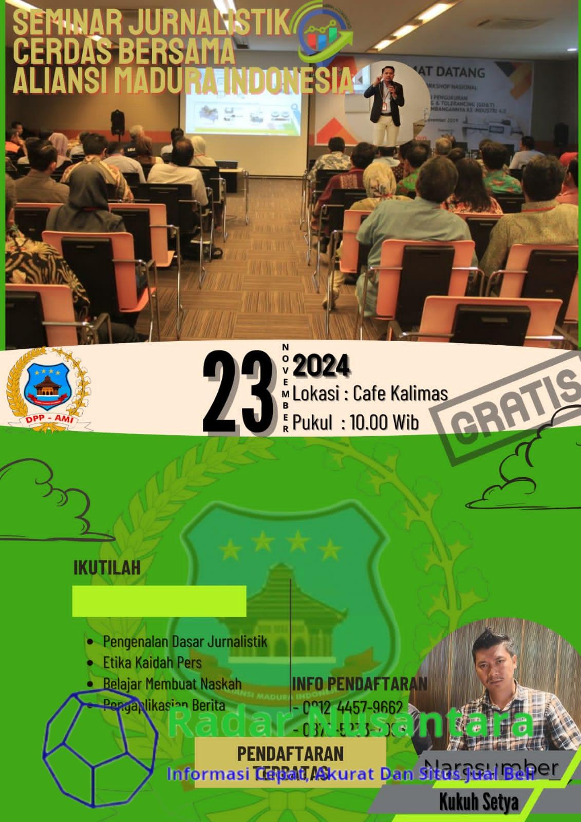 Seminar Jurnalistik Cerdas Bersama Aliansi Madura Indonesia: Gratis dan Terbuka untuk Umum!