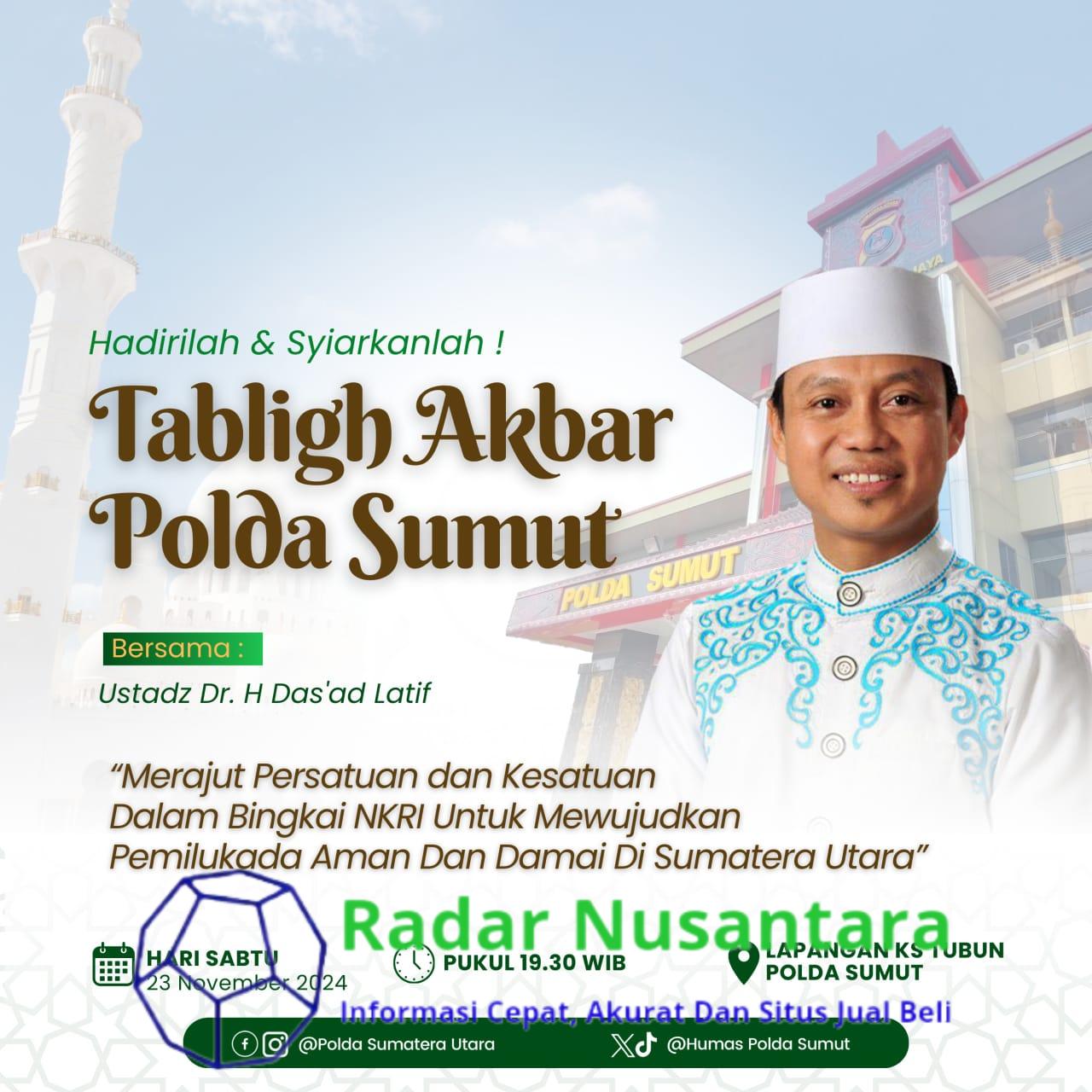Tabligh Akbar Polda Sumut: Merajut Persatuan dan Kesatuan untuk Pemilukada Aman dan Damai