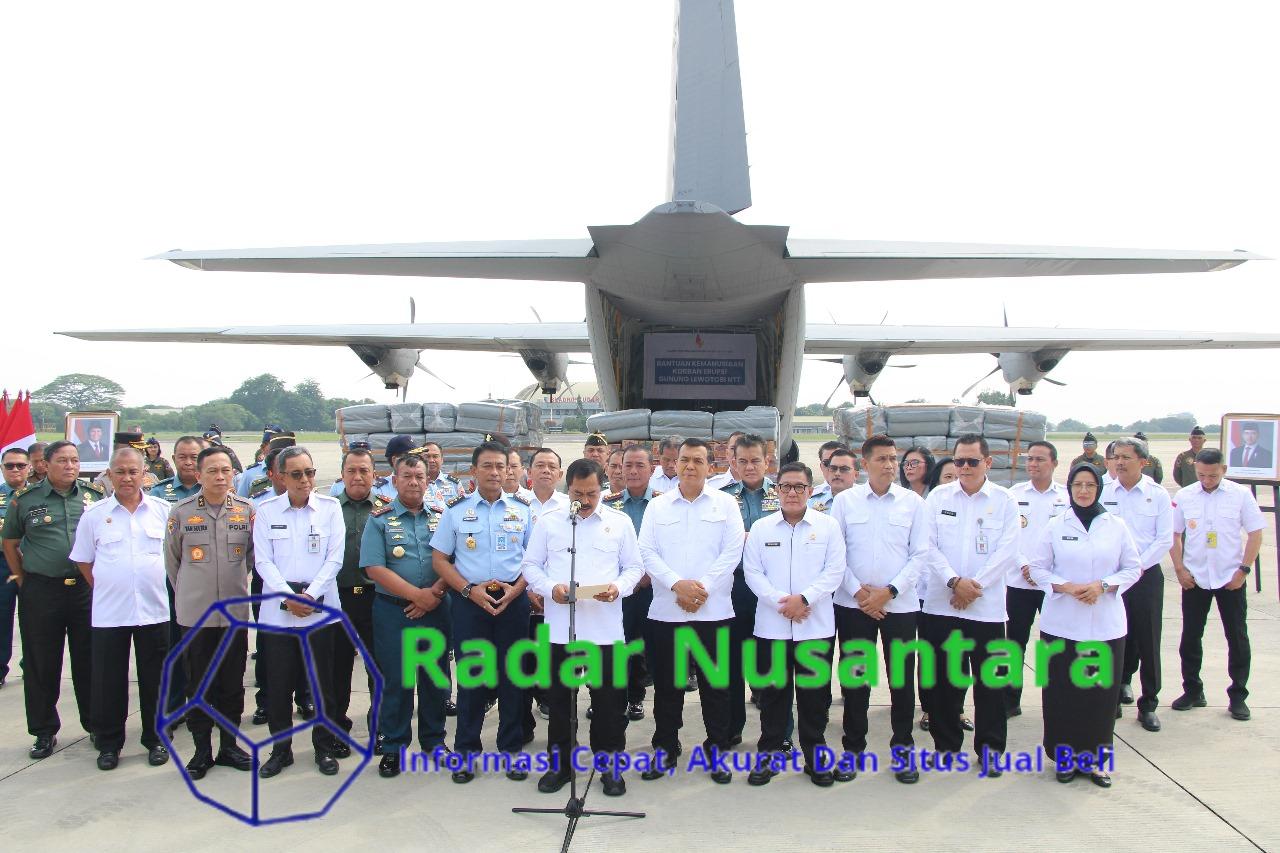 Pangkoops Udara I Turut Serta Hadiri Acara Pelepasan Bantuan dari Kemenimipas untuk Korban Erupsi Gunung Lewotobi NTT