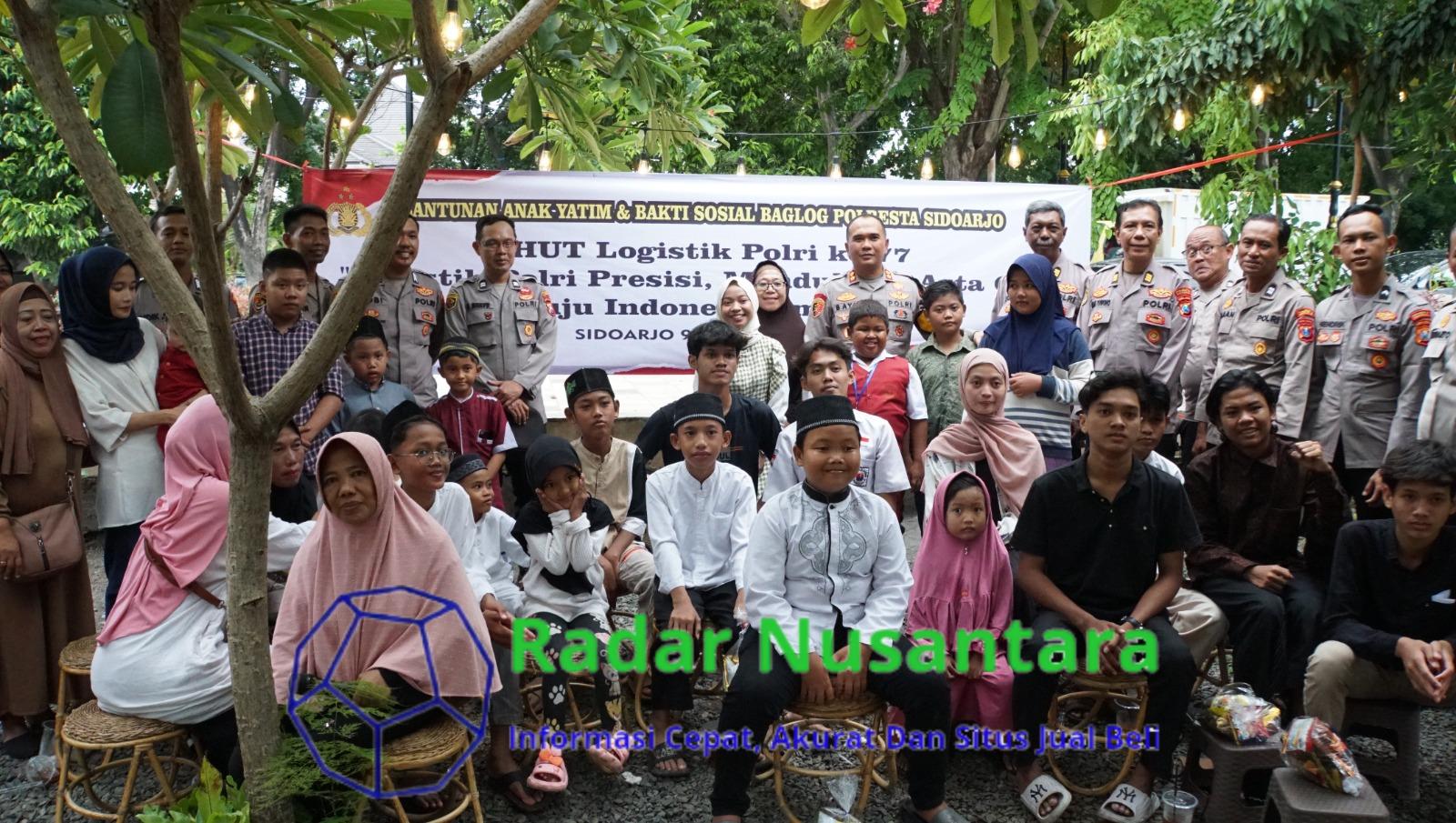 HUT Logistik Polri Ke-77, Polresta Sidoarjo Beri Santunan Anak Yatim dan Baksos