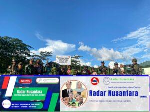 Berbagi Hasil Ketahanan Pangan, Personil Satgas Yonif 131/Brajasakti Pos Kalipay Panen sayuran bersama warga di Distrik Waris