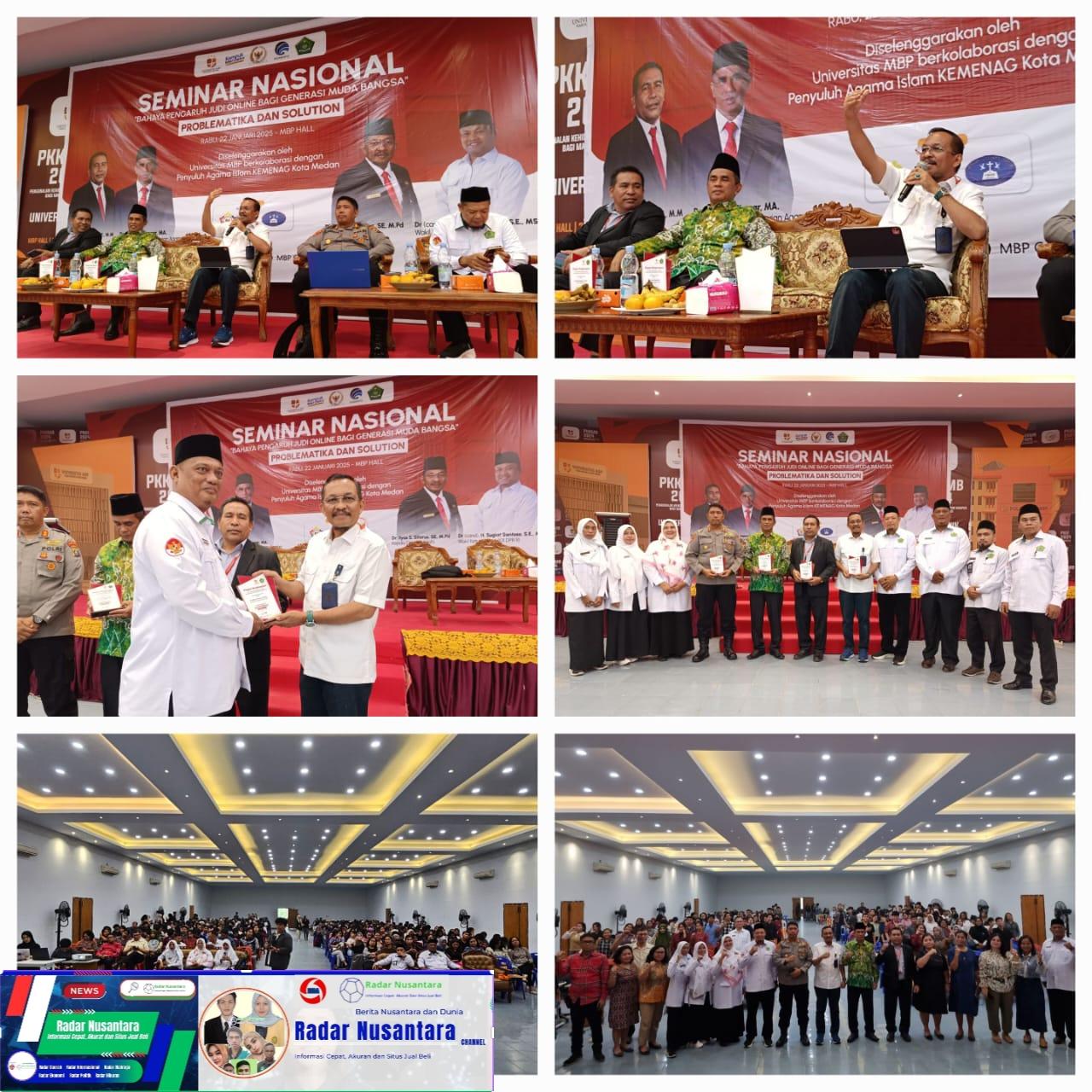 FOTO : Kepala Dinas (Kadis) Komunikasi dan Informatika (Kominfo) Provinsi Sumatera Utara (Sumut) Ilyas Sitorus menghadiri acara seminar nasional bertajuk ‘Bahaya dan Dapak Judi Online Bagi Generasi Muda Bangsa’, yang diselenggarakan Penyuluh Agama Islam PPPK Kementerian Agama Kota Medan, di Kampus Universitas Mandiri Bina Prestasi (MBP), Jalan Jamin Ginting, Padang Bulan Medan, Rabu (22/1).