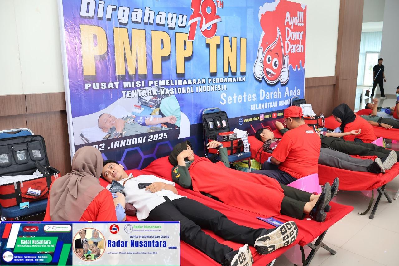 PMPP TNI Gelat Donor Darah Menyambut HUT PMPP TNI Ke-18